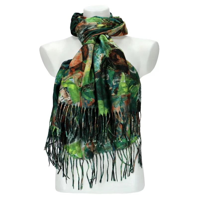 Woman winter scarf X513 1 - GREEN - ModaServerPro